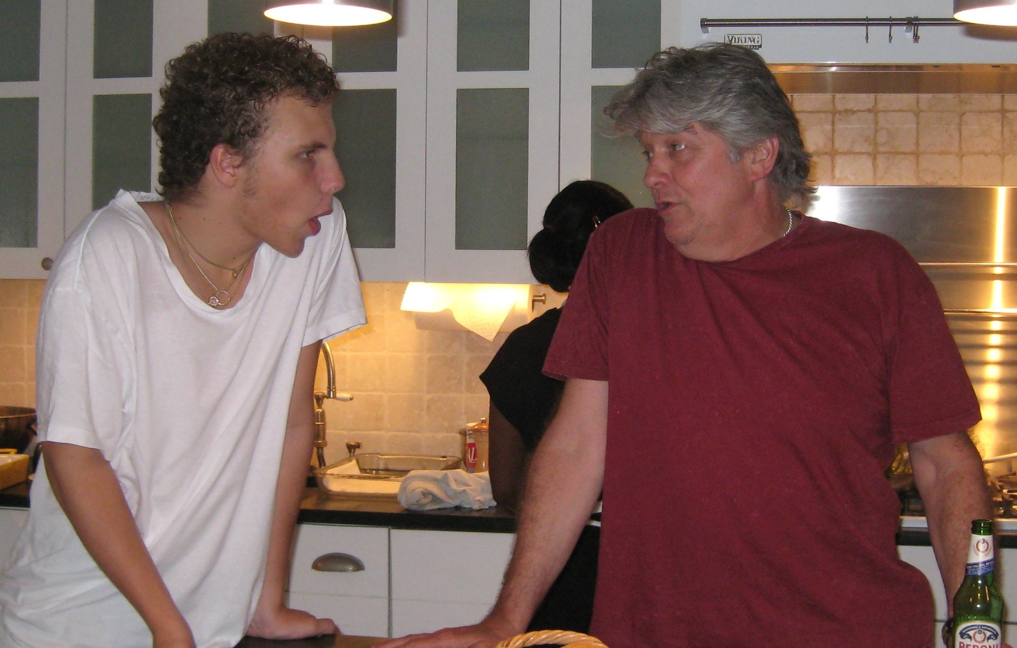 Ross and Noah deep in conversation